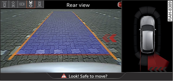 Fig. 158 Infotainment: Rear cross-traffic assist display