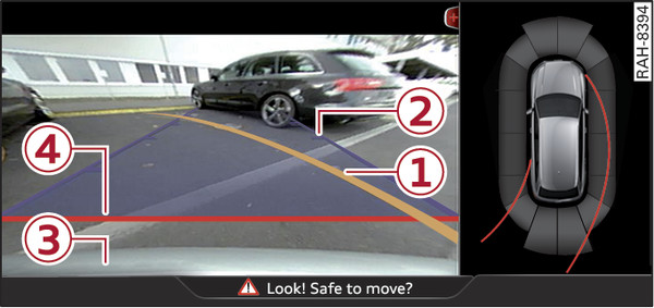 Fig. 168 Infotainment display: Approaching a parking space