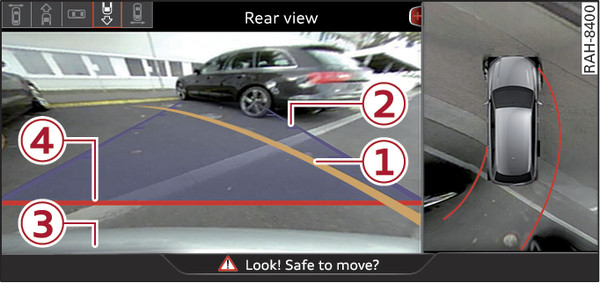 Fig. 179 Infotainment display: Approaching a parking space