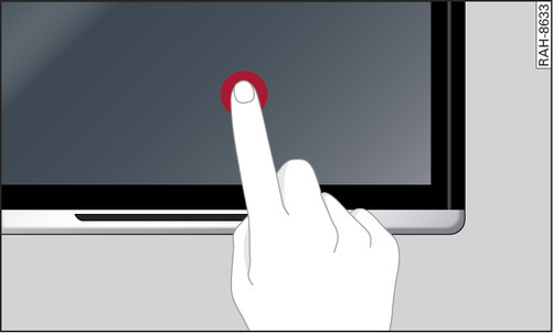 Fig. 269 Audi tablet: Selecting a function or button
