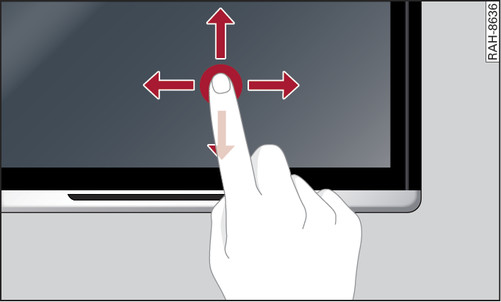 Fig. 274 Audi tablet: Selecting a function