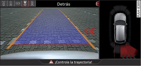 Fig. 158Infotainment: Sistema de asistencia trasero para el tráfico transversal