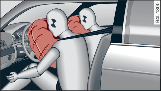 Fig. 314 Airbags frontaux déployés