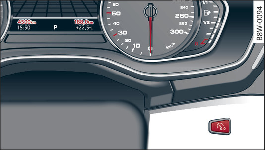 Fig. 5 Combiné d instruments : compteur kilométrique et touche de remise à zéro