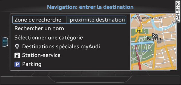 Fig. 227 Exemple : recherche d une destination spéciale