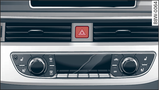 Fig. 60Console centrale: tasto per il lampeggio di emergenza