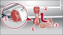 Rear bumper: Engaging towing bracket and opening socket