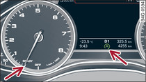 Instrument cluster: Engine switched off (stop phase)