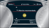 Cuadro de instrumentos: Indicación ampliada de las marchas