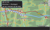 Weergave van een TMC/TMCpro-verkeersmelding op de kaart