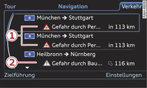 TMC/TMCpro-Verkehrsinformationen abrufen