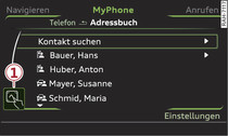 Anzeige bei aktivem MMI touch