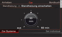 Infotainment: Standheizung sofort ein-/ausschalten