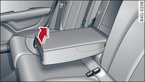 Rear centre armrest*: First-aid kit