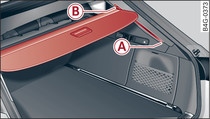 Luggage compartment: Cover hooked into place