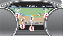 Mapa en el sistema de información para el conductor