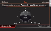 Sistema di infotainment: attivazione e disattivazione immediate del riscaldamento autonomo