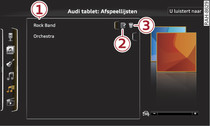 Afspeellijst Audi tablet