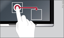 Audi tablet: Dragging and placing