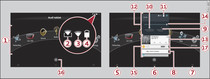 Audi tablet: Illustration of menus and symbols