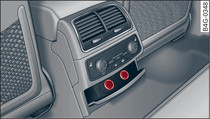 Rear centre console (example): Electrical sockets*