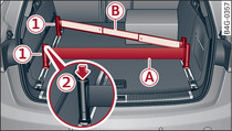 Luggage compartment: Load retention set