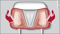 Head restraint (comfort version): Adjusting side cushions*