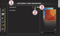 Listas de reproducción Audi tablet