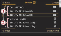 Lista programów TV dla samochodu z tunerem ISDB-Tb