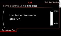 Infotainment: ukazatel hladiny oleje