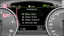 Darstellung im Fahrerinformationssystem