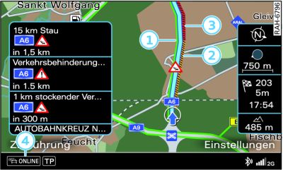 Farbige Markierungen in der Karte