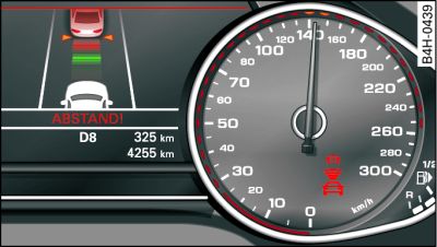 Kombiinstrument: Fahrerübernahmeaufforderung