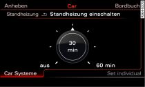 Infotainment: Standheizung sofort ein-/ausschalten