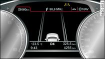 Instrument cluster: active lane assist switched on but not ready for warning