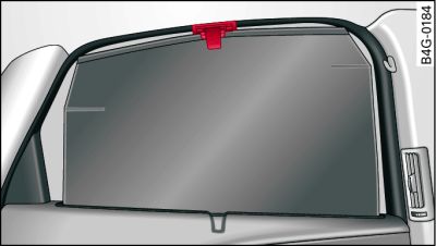 Sun blind extended to cover rear side window