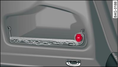 Luggage compartment side trim: Electrical socket