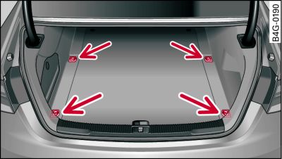 Luggage compartment: Location of fastening rings