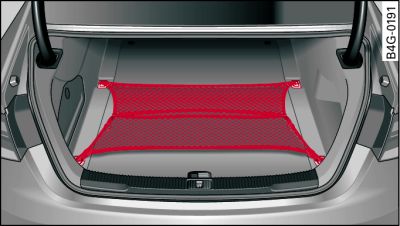 Luggage compartment: Stretch net attached