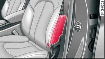 Location of side airbag in driver's seat