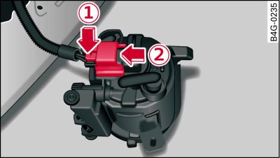 Front fog light: Unplugging connector