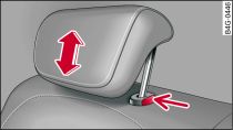 Rear seat: Adjusting head restraint