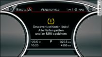 Instrument cluster: Indicator lamp with message