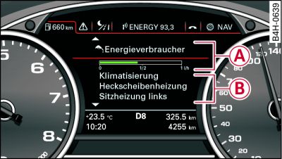 Instrument cluster: Auxiliaries