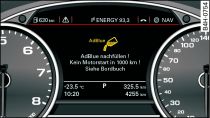 Instrument cluster display