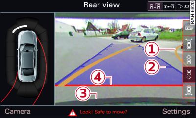 Infotainment display: Approaching a parking space