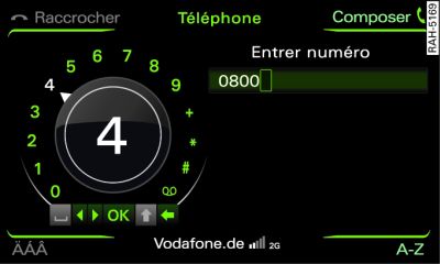 Saisie d'un numéro de téléphone à l'aide du speller