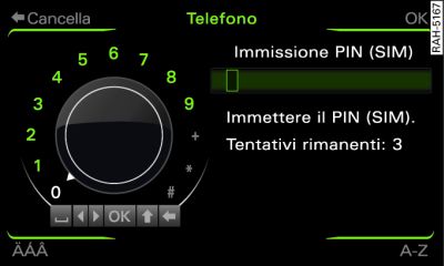 Immissione PIN (SIM)