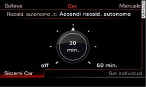 Sistema di infotainment: attivazione e disattivazione immediate del riscaldamento autonomo