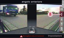 Sistema di infotainment: modalità 'angolo anteriore'